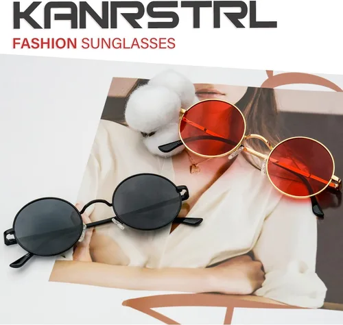 Vista 67 de KANASTAL Gafas de sol redondas polarizadas para mujeres y hombres, estilo hippie con protección UV400