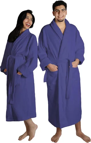 Vista 5 de Superior Men's Traditional Premium Turkish Cotton Lightweight Long Bathrobe with Pockets