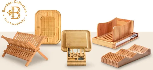 Vista 9 de Escurridor de madera bamboo compacto y plegable para vajilla Diseñado por: Bambüsi.