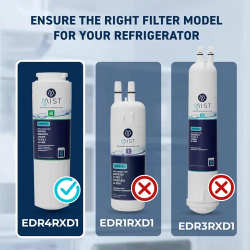 Vista 5 de Mist EDR4RXD1 Filtro de agua para refrigerador de reemplazo para filtro EveryDrop® 4 – Maytag® UKF8001AXX-200, UKF8001AXX-750, Whirlpool® UKF8001