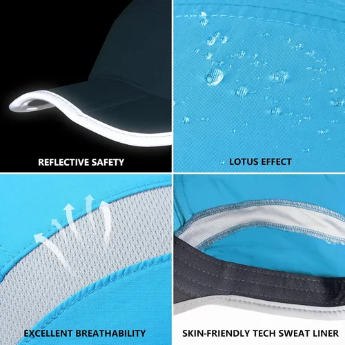 Vista 6 de GADIEMKENSD Sombrero reflectante plegable para exteriores, diseño sin estructura, protección solar UPF 50+, sombreros deportivos para mujeres