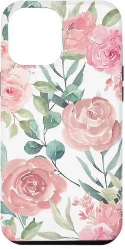 Vista 25 de iPhone 16 Pastel Pink Flower Print - Watercolor Floral Petals Blossom Case