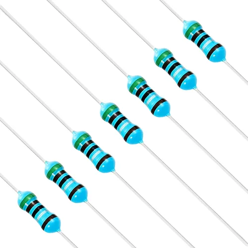 Vista 126 de Chanzon 100 piezas 1 Ω ohm Resistencia 1/4 W (0.25 W) Resistencia fija de película metálica 0.01 ±1% Tolerancia 1R MF Resistencias de agujero
