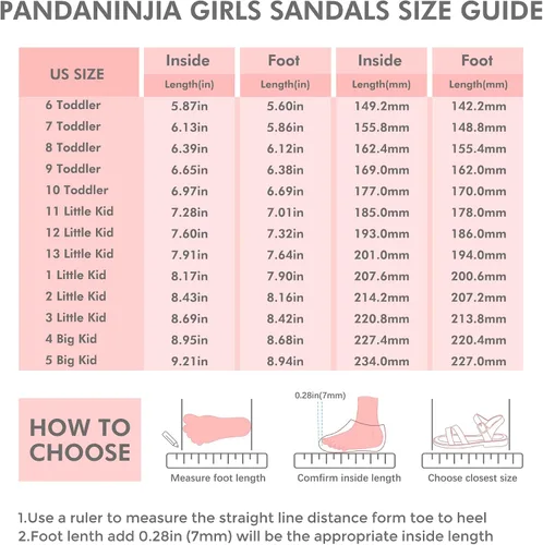 Vista 6 de PANDANINJIA Mona - Sandalias planas para niñas pequeñas y pequeñas para niños, bonitas sandalias de vestir con punta abierta, zapatos de verano