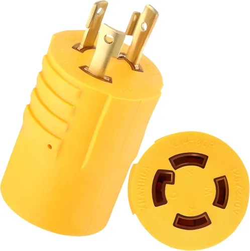 Vista 15 de Kanayu NEMA TT-30P a L14-30R Adaptador de interruptor de transferencia de Amarillo