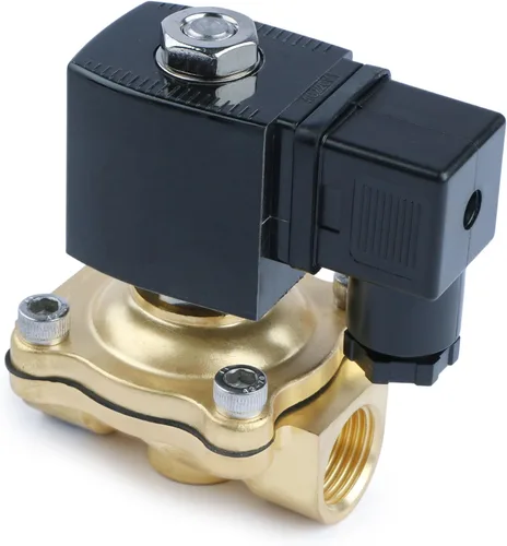 Vista 3 de U.S. Solid Válvula solenoide de latón de 1/2" - 12V DC, normalmente cerrada, válvula eléctrica de 10 bar para agua, aire, diésel