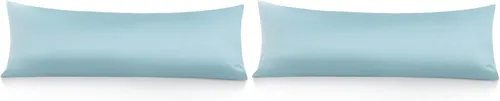 Vista 22 de Leeden - Funda de almohada de algodón para el cuerpo de 800 hilos, ultrasuave y transpirable para adultos, cierre de sobre, 21 x 54 pulgadas