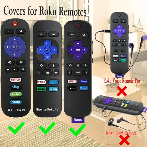 Vista 5 de Funda para TCL Roku TV RC280 Remoto, cubierta de batería para Hisense Roku Remoto Reemplazo de Silicona Universal Funda Piel Brillante