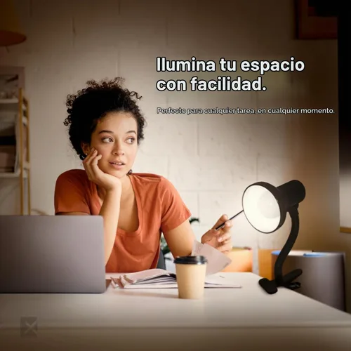 Vista 7 de Xtricity Lámpara LED de escritorio con clip con cuello de cisne flexible de 360°, luz de lectura para cabecera de cama, bombilla A19 de 6 W Base