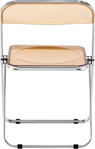 Vista 9 de LeisureMod Lawrence - Silla plegable de acrílico transparente moderna con marco de metal, asiento transparente que ahorra espacio para comedor