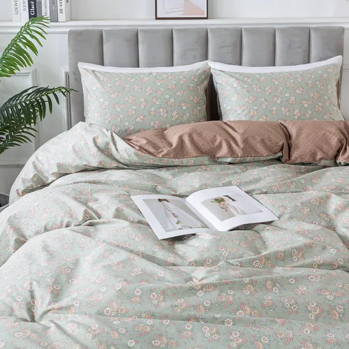 Vista 14 de HoneiLife Juegos de Fundas de Edredón Twin - Funda de Edredón Floral 100% Algodón, Juego de Ropa de Cama Transpirable de 2 Piezas con Cierre