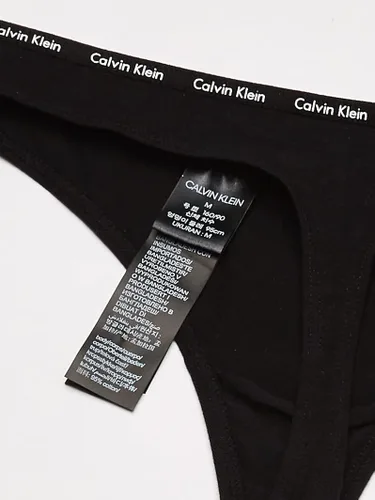 Vista 5 de Calvin Klein Tanga de algodón con logotipo para mujer, paquete múltiple, Multi