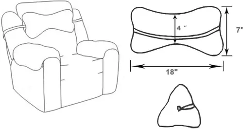Vista 4 de Almohada para la cabeza para silla reclinable, para sofá, almohada para el cuello reclinable, almohada para el cuello de sofá (marrón)