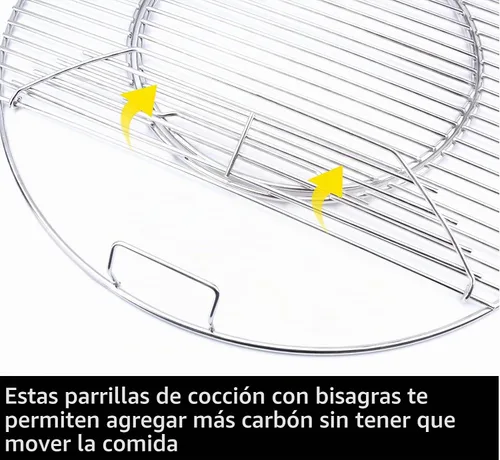 Vista 4 de GasSaf Rejillas de repuesto para Weber 8835, parrillas de carbón de 22.5 pulgadas, hervidor, intérprete, Master-Touch y otros, sistema de barbacoa