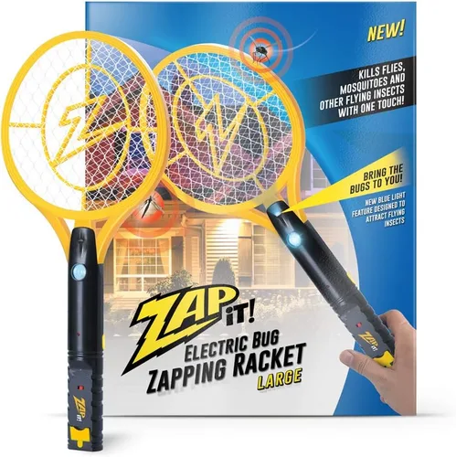 Vista 11 de Zap It Bug Zapper - Raqueta mata mosquitos recargable de 4000 voltios, cable de carga USB