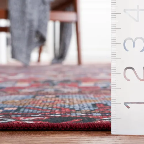 Vista 2 de SAFAVIEH Tucson Collection - Alfombra lavable de 2 pies 6 x 8 pies, resistente al óxido y azul, antideslizante, ideal para zonas de alto tráfico