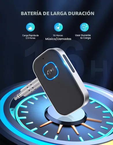 Vista 6 de COMSOON - Receptor Bluetooth 5.0 para auto, adaptador de auxiliar con cancelación de ruido, receptor de música para estéreo, audífonos con cable