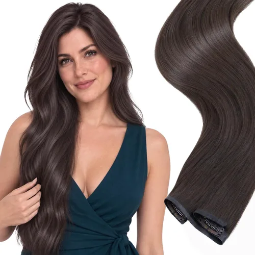 Vista 36 de Ve Sunny Extensiones de cabello humano real con clip balayage, color marrón castaño degradado a rubio, 12 pulgadas, 5 unidades, 2.82 onzas