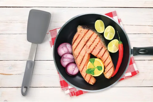 Vista 5 de HIC Kitchen Pequeña espátula flexible antiadherente, silicona con núcleo de acero inoxidable, 12 x 3 pulgadas