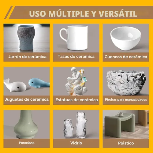 Vista 5 de Super pegamento líquido de cerámica, adhesivos de cianoacrilato instantáneo transparente para reparación de cerámica, apto para alimentos, pegamento