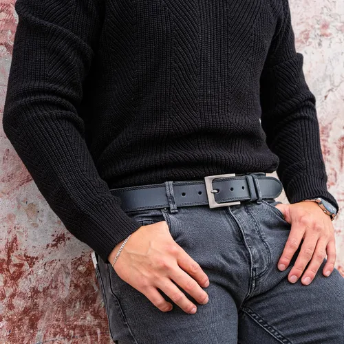 Vista 2 de Hide & Drink, Cinturón de cuero de grano completo de doble hilera para hombre, estilo occidental, accesorio casual de vaquero, hecho a mano