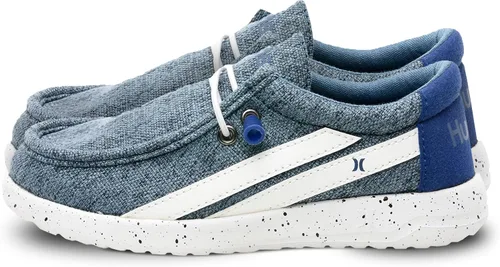Vista 19 de Hurley - Mocasines elásticos con cordones para niños, zapatos de lona para niños y niñas - Cómodos, duraderos, elegantes - Zapatillas de moda