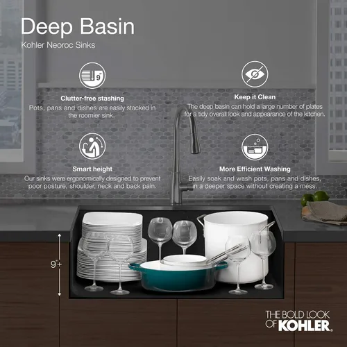 Vista 5 de Kohler K-8223-CM5 Cairn - Grifos para fregadero de cocina, color beige mate