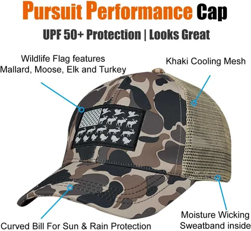 Vista 3 de EDTREK Pursuit Performance - Gorro de camionero con tela de tecnología transpirable que absorbe la humedad, gorra de campamento de rendimiento
