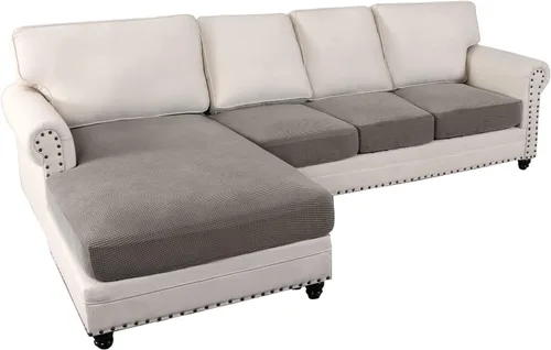Vista 28 de Fundas para sofá de 3/4 piezas, fundas para sofá en forma de L para sofá seccional, elásticas, más gruesas, de jacquard separado, funda para sofá #1