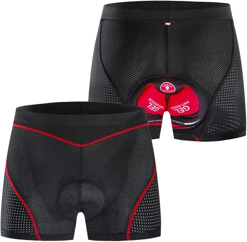 Vista 6 de Lixada 5D - Pantalones cortos de ciclismo para hombre acolchados transpirables de secado rápido