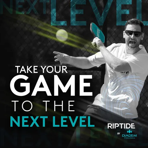 Vista 4 de Diadem Riptide - Paleta de pickleball Núcleo de panal de abeja, cara de fibra de vidrio Protector de bordes ultra elegante, fácil de balancear