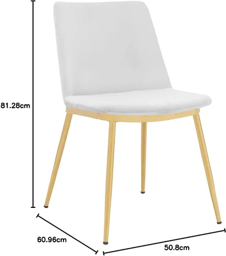 Vista 10 de Messina - Juego de 2 sillas modernas de terciopelo y metal dorado con patas de comedor