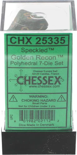 Vista 3 de Chessex Speckled® Polyedral Golden Recon™ Juego de 7 troqueles