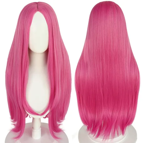 Vista 8 de Narciso - Peluca de cosplay Anasui rosa para mujer, disfraz de anime de Halloween