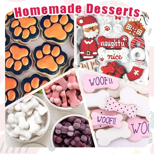 Vista 6 de Moldes de silicona para patas y huesos de cachorro, moldes para hornear, moldes de chocolate, molde de silicona para golosinas para perros, paquete