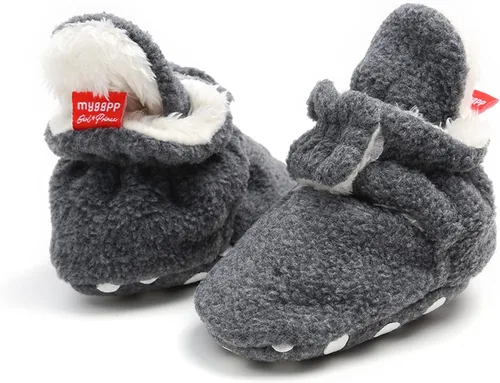 Vista 4 de Infant Snow Boots Toddler Sock Booties Baby Girl Boy First Walkers Winter Warm Prewalker Newborn Crib Shoes Non-Slip Footwear