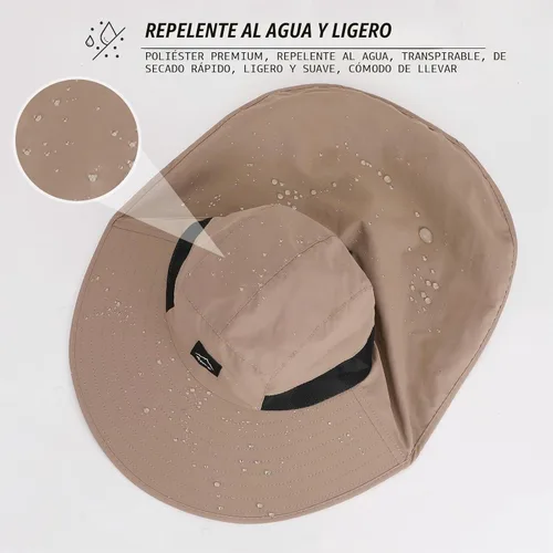 Vista 2 de Rosoz Sombrero de sol al aire libre para hombres y mujeres, UPF 50+sombrero caqui (1pack-khaki)