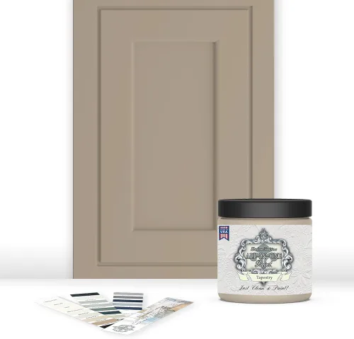 Vista 79 de Pintura TODO EN UNO, Abbey (gris cálido), Muestra de 8oz - Pintura duradera para gabinetes y muebles. Imprimación y capa superior incorporadas,