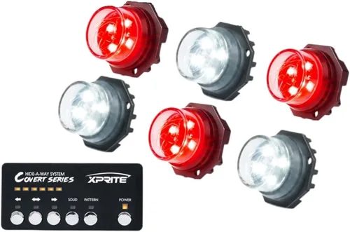Vista 22 de Xprite Kit de luces estroboscópicas LED ámbar, 20 modos de flash con panel de control, luces traseras, luz antiniebla, montaje