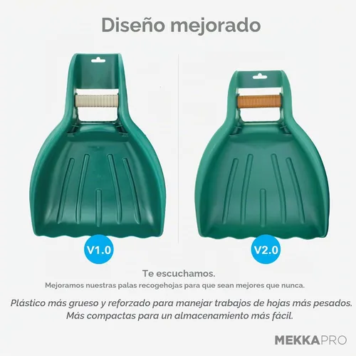 Vista 2 de MEKKAPRO Leaf Scoops and Claws V2.0, 1 par (2 piezas), rastrillo de hojas de agarre ergonómico resistente, rastrillo de mano grande para jardín