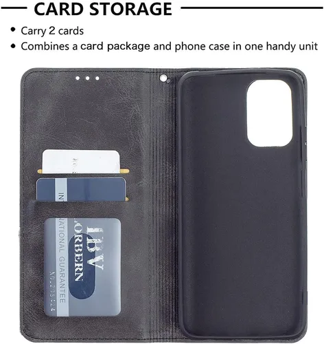 Vista 5 de Funda con tapa para Xiaomi Redmi Note 10 4G/Note 10S, patrón de rombos de cuero de primera calidad, función atril, cierre magnético, color negro
