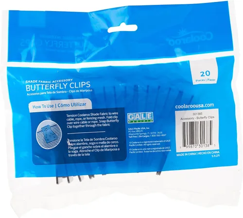 Vista 5 de Coolaroo 301385 Clips de mariposa de 20 piezas, paquete de 20, negro