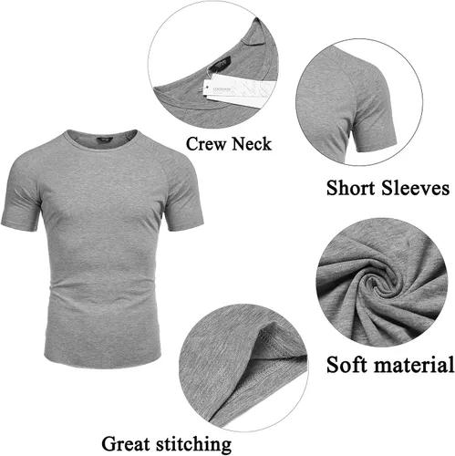 Vista 6 de COOFANDY Paquete de 3 camisetas de entrenamiento para hombre, manga corta, gimnasio, fisicoculturismo, camiseta de capa base para fitness