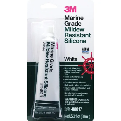 Vista 3 de Sellador de silicón blanco 3M, tipo marítimo, 3004.7762 Para barcos y vehículos recreativos, sellado interior/exterior por encima de la línea