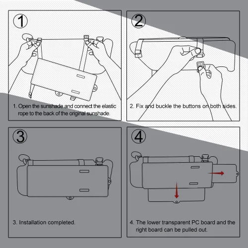 Vista 4 de HAOBO Extensor de visera solar polarizada, bloqueador solar para visera de automóvil, extensión de visera solar con lente antirreflejos que bloquea