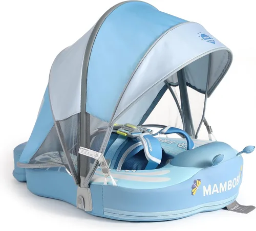 Vista 22 de Mambobaby Flotador Mejorado Añadir Cola Flotador para Bebé con Toldo para Anillo de Natación de Cintura Infantil Entrenador de Natación Flotadores