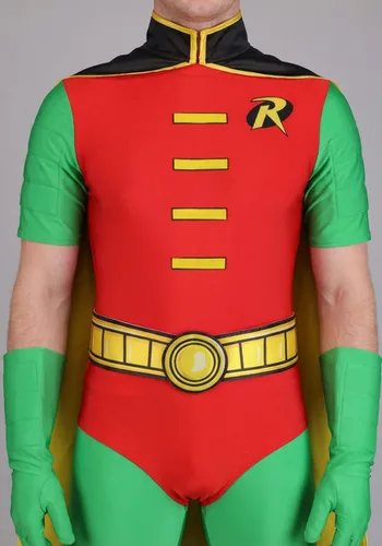Vista 5 de Disfraz de Robin de DC Comics de los años 1990 para hombre Multicolor