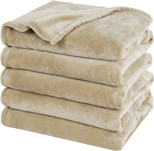 Vista 69 de PHF - Manta de forro polar, tamaño King, 120 x 4.23 – 10.58 oz, ligera, cálida, color beige