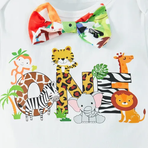 Vista 2 de MOMMY'S NEW MAN Traje de primer cumpleaños de melón para bebés y niños pequeños + pantalones cortos + tirantes para sesión de fotos
