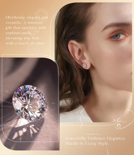 Vista 8 de Aretes tipo dormilona Stunning Flame de plata chapada en oro de 18 quilates y con diamantes de imitación de circonia cúbica